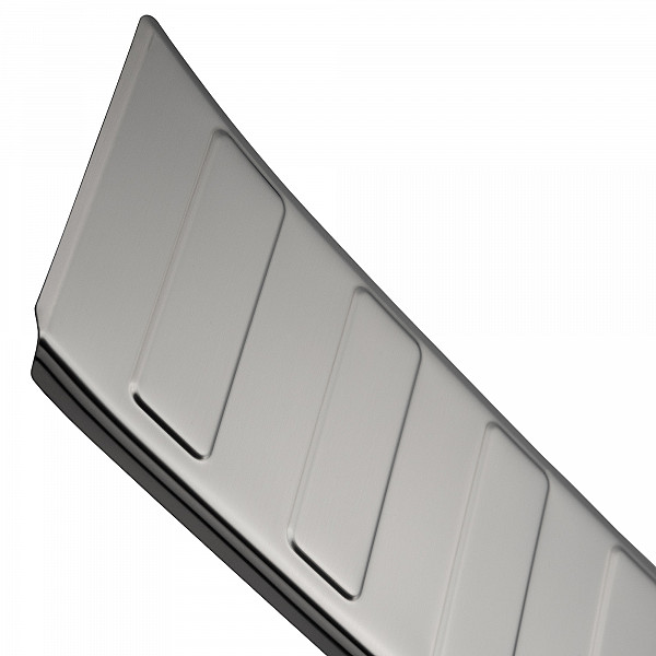 Stainless Steel Rear Bumper Protector Compatible With Volkswagen ID.BUZZ 10.2022-> Rearguard, Tailored Fit Bumper Guard,  Loading Edge Protector- Colour Brushed Stainless Steel