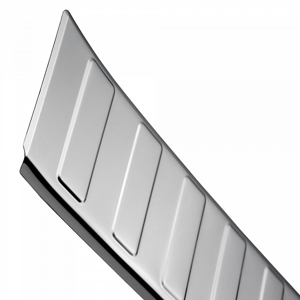 Stainless Steel Rear Bumper Protector Compatible With Volkswagen ID.BUZZ 10.2022-> Rearguard, Tailored Fit Bumper Guard,  Loading Edge Protector- Colour Polished Stainless Steel (Chrome)