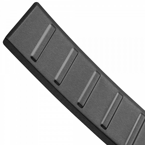 Stainless Steel Rear Bumper Protector Compatible With Dacia Jogger 03.2022-> Rearguard, Tailored Fit Bumper Guard,  Loading Edge Protector- Colour Dark Grey Brushed Stainless Steel