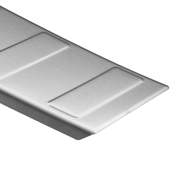 Stainless Steel Rear Bumper Protector Compatible With Fiat Scudo 05.2022-> Rearguard, Tailored Fit Bumper Guard,  Loading Edge Protector- Colour Brushed Stainless Steel