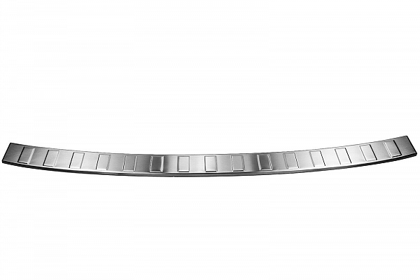 Stainless Steel Rear Bumper Protector Compatible With Volkswagen Tiguan Allspace 04.2016-11.2023 Rearguard, Tailored Fit Bumper Guard,  Loading Edge Protector- Colour Brushed Stainless Steel