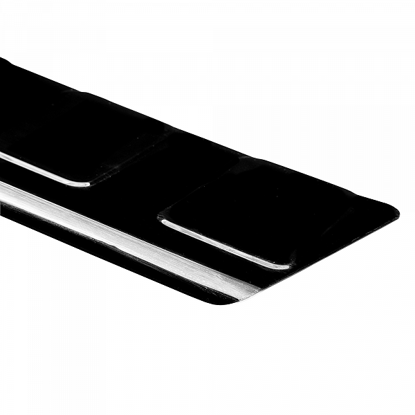 Stainless Steel Rear Bumper Protector Compatible With Volkswagen Caddy 11.2020-> Rearguard, Tailored Fit Bumper Guard,  Loading Edge Protector- Colour Black Mirror Stainless Steel (Black Chrome)