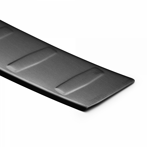 Stainless Steel Rear Bumper Protector Compatible With Volkswagen Tiguan Allspace 04.2016-11.2023 Rearguard, Tailored Fit Bumper Guard,  Loading Edge Protector- Colour Dark Grey Brushed Stainless Steel