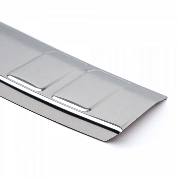 Stainless Steel Rear Bumper Protector Compatible With Skoda Octavia IV Combi Estate 04.2020-> (not for RS)  Rearguard, Tailored Fit Bumper Guard,  Loading Edge Protector- Colour Polished Stainless Steel (Chrome)