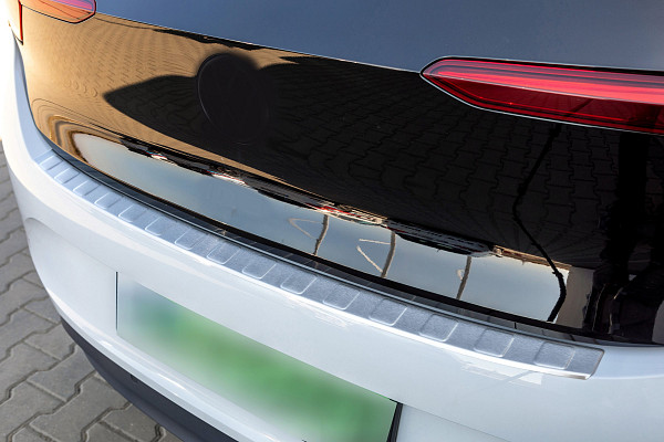 Stainless Steel Rear Bumper Protector Compatible With Volkswagen ID.3 09.2020-> Rearguard, Tailored Fit Bumper Guard,  Loading Edge Protector- Colour Polished Stainless Steel (Chrome)