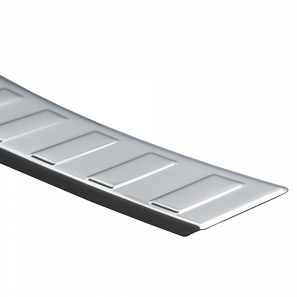 Stainless Steel Rear Bumper Protector Compatible With Mazda MX-30 09.2020-> Rearguard, Tailored Fit Bumper Guard,  Loading Edge Protector- Colour Polished Stainless Steel (Chrome)