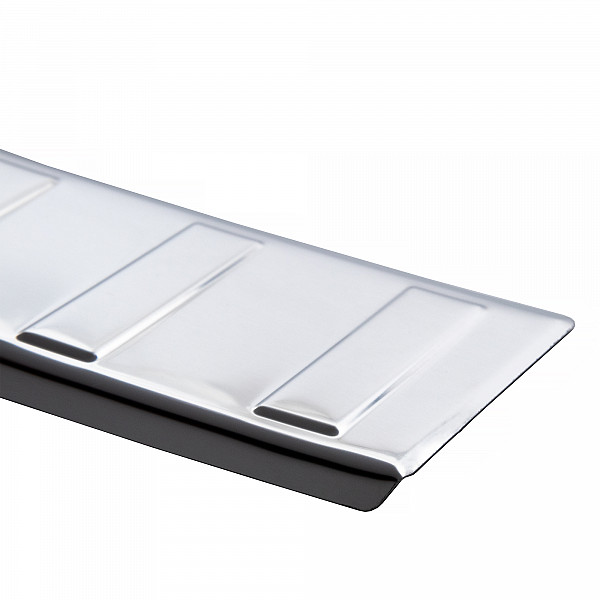 Stainless Steel Rear Bumper Protector Compatible With Volkswagen T7  Multivan 11.2021-> Rearguard, Tailored Fit Bumper Guard,  Loading Edge Protector- Colour Polished Stainless Steel (Chrome)