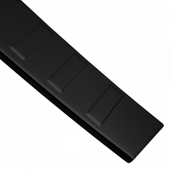 Stainless Steel Rear Bumper Protector Compatible With Volkswagen T6 Multivan, Transporter, California, Caravelle 06.2015-09.2019 Long Version 133,5cm Wide Rearguard, Tailored Fit Bumper Guard,  Loading Edge Protector- Colour Matte Black Pow