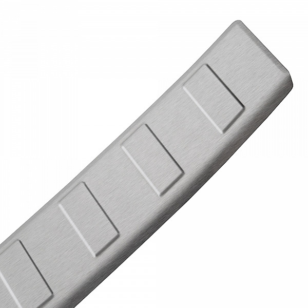 Stainless Steel Rear Bumper Protector Compatible With Skoda Fabia IV Hatchback 5 doors 07.2021-> Rearguard, Tailored Fit Bumper Guard,  Loading Edge Protector- Colour Brushed Stainless Steel