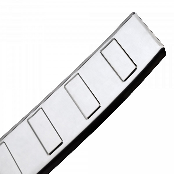 Stainless Steel Rear Bumper Protector Compatible With Skoda Fabia IV Hatchback 5 doors 07.2021-> Rearguard, Tailored Fit Bumper Guard,  Loading Edge Protector- Colour Polished Stainless Steel (Chrome)