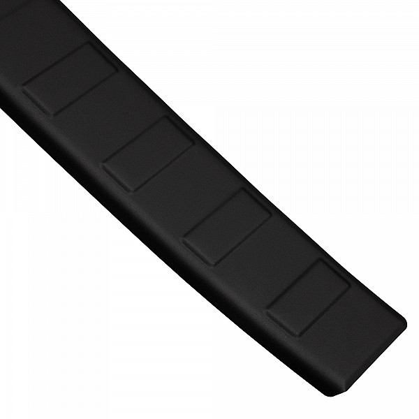 Stainless Steel Rear Bumper Protector Compatible With Skoda Fabia IV Hatchback 5 doors 07.2021-> Rearguard, Tailored Fit Bumper Guard,  Loading Edge Protector- Colour Matte Black Powdercoated Stainless Steel
