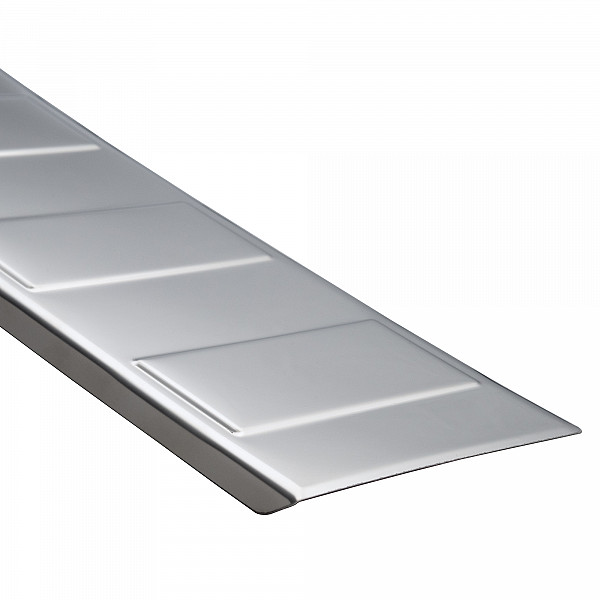 Stainless Steel Rear Bumper Protector Compatible With Opel Vivaro C 07.2019-> Long Version 133,5cm Wide Rearguard, Tailored Fit Bumper Guard,  Loading Edge Protector- Colour Polished Stainless Steel (Chrome)