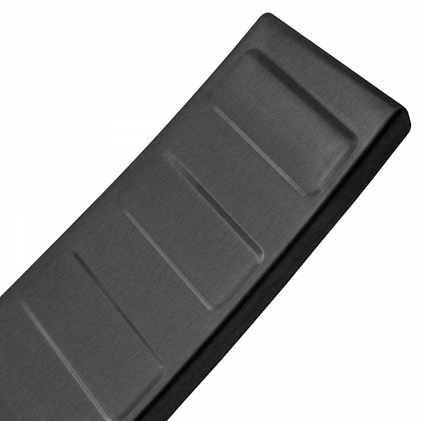 Stainless Steel Rear Bumper Protector Compatible With Skoda Kamiq 09.2019-> Rearguard, Tailored Fit Bumper Guard,  Loading Edge Protector- Colour Dark Grey Brushed Stainless Steel