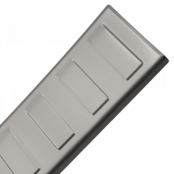 Stainless Steel Rear Bumper Protector Compatible With Fiat Doblo 11.2022-> Rearguard, Tailored Fit Bumper Guard,  Loading Edge Protector- Colour Brushed Stainless Steel