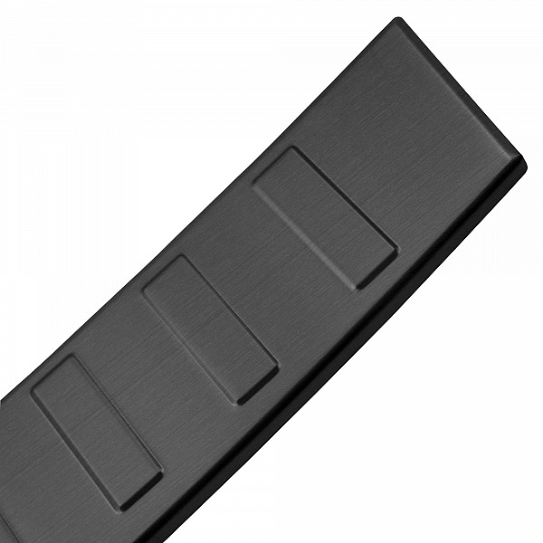 Stainless Steel Rear Bumper Protector Compatible With Volkswagen T6 Multivan, Transporter, California, Caravelle 06.2015-09.2019 Long Version 133,5cm Wide Rearguard, Tailored Fit Bumper Guard,  Loading Edge Protector- Colour Dark Grey Brush
