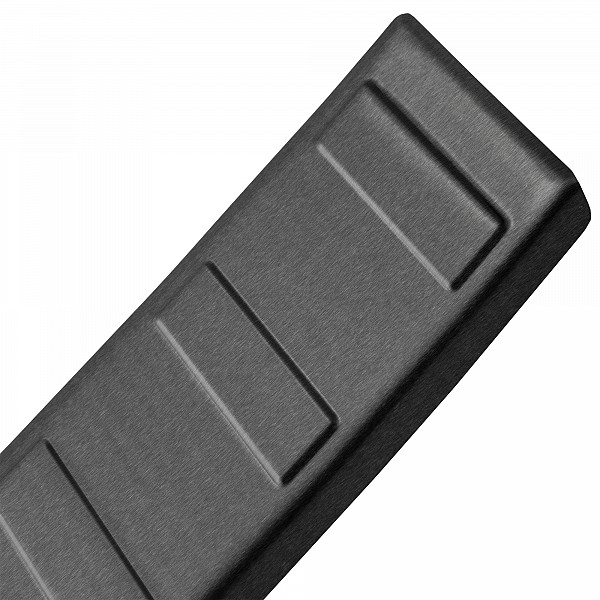 Stainless Steel Rear Bumper Protector Compatible With Volkswagen T7  Multivan 11.2021-> Rearguard, Tailored Fit Bumper Guard,  Loading Edge Protector- Colour Dark Grey Brushed Stainless Steel
