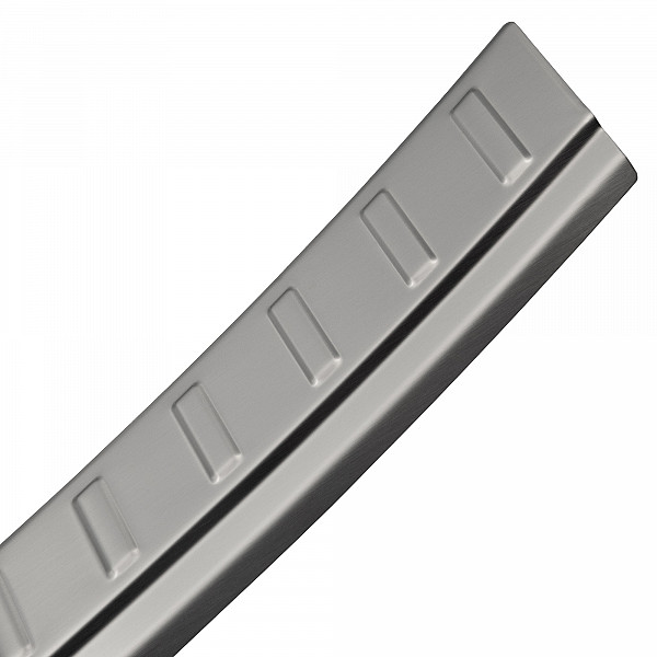 Stainless Steel Rear Bumper Protector Compatible With Porsche Macan 04.2014-03.2024 Rearguard, Tailored Fit Bumper Guard,  Loading Edge Protector- Colour Brushed Stainless Steel