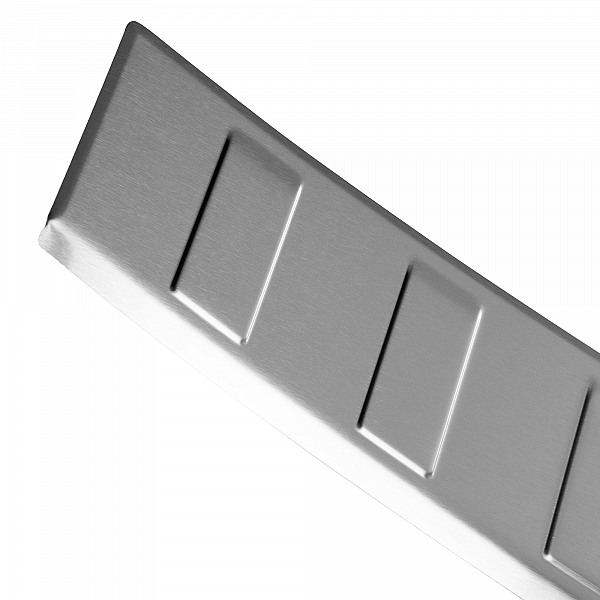 Stainless Steel Rear Bumper Protector Compatible With Volvo XC60 07.2017-> Rearguard, Tailored Fit Bumper Guard,  Loading Edge Protector- Colour Brushed Stainless Steel
