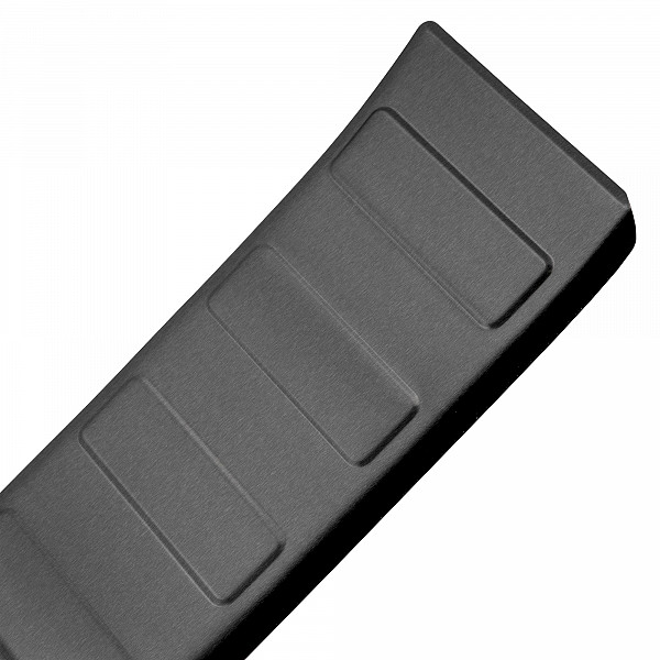 Stainless Steel Rear Bumper Protector Compatible With Volkswagen ID.BUZZ 10.2022-> Rearguard, Tailored Fit Bumper Guard,  Loading Edge Protector- Colour Dark Grey Brushed Stainless Steel