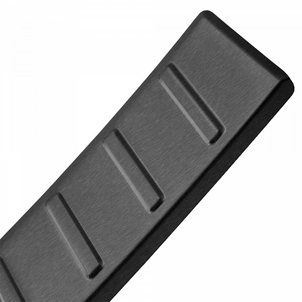 Stainless Steel Rear Bumper Protector Compatible With Dacia Jogger 03.2022-> Rearguard, Tailored Fit Bumper Guard,  Loading Edge Protector- Colour Dark Grey Brushed Stainless Steel