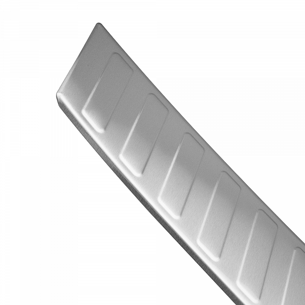 Stainless Steel Rear Bumper Protector Compatible With Opel Mokka II 01.2021-> Rearguard, Tailored Fit Bumper Guard,  Loading Edge Protector- Colour Brushed Stainless Steel
