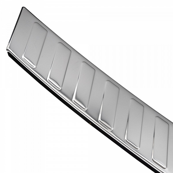 Stainless Steel Rear Bumper Protector Compatible With Opel Mokka II 01.2021-> Rearguard, Tailored Fit Bumper Guard,  Loading Edge Protector- Colour Polished Stainless Steel (Chrome)