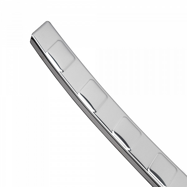 Stainless Steel Rear Bumper Protector Compatible With Volkswagen ID.3 09.2020-> Rearguard, Tailored Fit Bumper Guard,  Loading Edge Protector- Colour Polished Stainless Steel (Chrome)