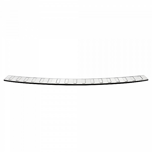 Stainless Steel Rear Bumper Protector Compatible With Skoda Fabia IV Hatchback 5 doors 07.2021-> Rearguard, Tailored Fit Bumper Guard,  Loading Edge Protector- Colour Polished Stainless Steel (Chrome)