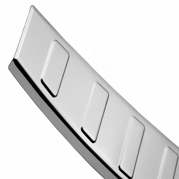 Stainless Steel Rear Bumper Protector Compatible With Volvo V90 09.2016-> Rearguard, Tailored Fit Bumper Guard,  Loading Edge Protector- Colour Polished Stainless Steel (Chrome)