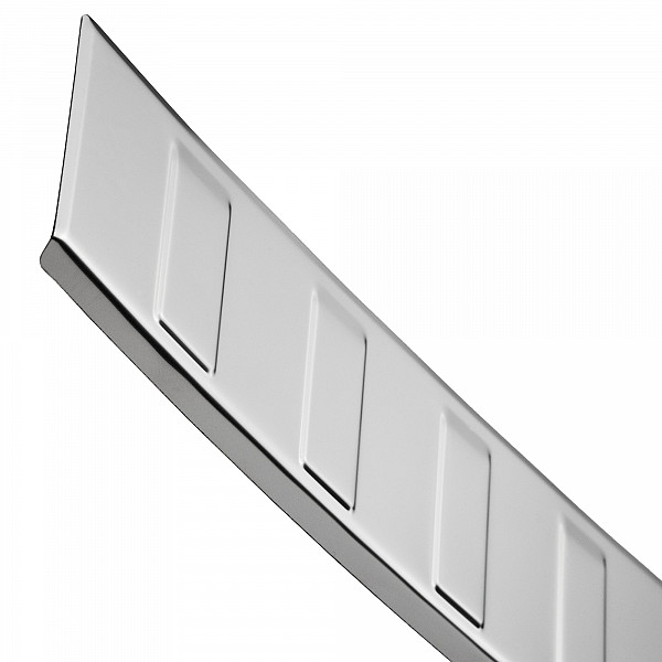 Stainless Steel Rear Bumper Protector Compatible With Volvo XC60 07.2017-> Rearguard, Tailored Fit Bumper Guard,  Loading Edge Protector- Colour Polished Stainless Steel (Chrome)