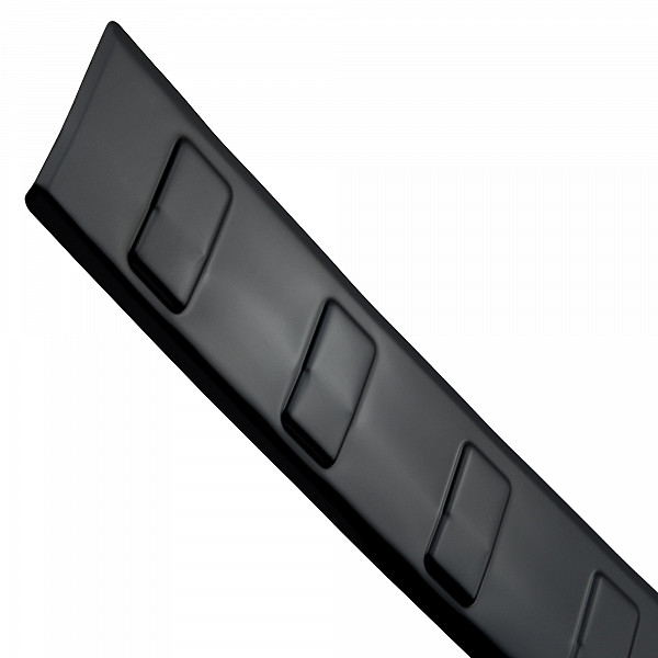 Edelstahl Ladekantenschutz passend für Seat Arona ab BJ. 11.2017> Stoßstangenschutz passgenau mit Abkantung V2A Schwarz Spiegelglanz (Black Chrome)