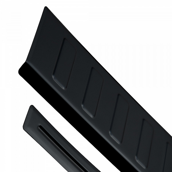 Stainless Steel Rear Bumper Protector Compatible With Kia Stonic 09.2017-> Rearguard, Tailored Fit Bumper Guard,  Loading Edge Protector- Colour Black Mirror Stainless Steel (Black Chrome)
