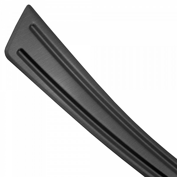 Stainless Steel Rear Bumper Protector Compatible With Volvo XC40 02.2018-> Rearguard, Tailored Fit Bumper Guard,  Loading Edge Protector- Colour Dark Grey Brushed Stainless Steel