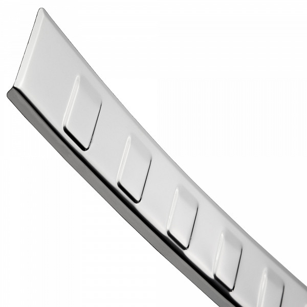 Stainless Steel Rear Bumper Protector Compatible With Volvo XC90 02.2015-> Rearguard, Tailored Fit Bumper Guard,  Loading Edge Protector- Colour Polished Stainless Steel (Chrome)