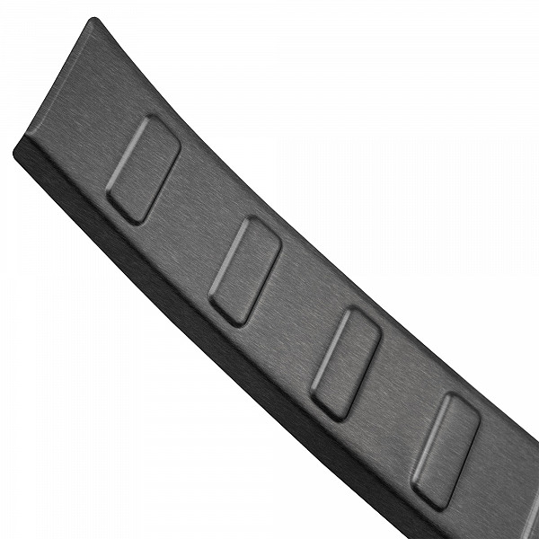 Stainless Steel Rear Bumper Protector Compatible With Jaguar F-Pace 01.2016-> Rearguard, Tailored Fit Bumper Guard,  Loading Edge Protector- Colour Dark Grey Brushed Stainless Steel