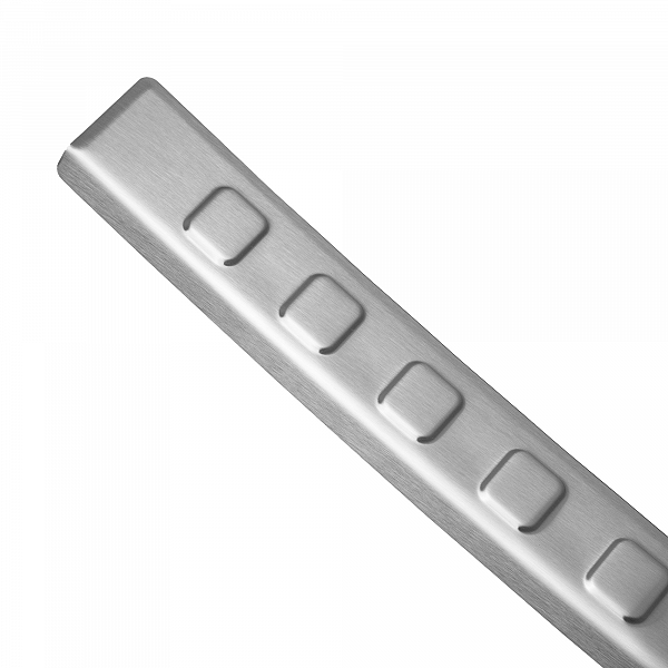 Stainless Steel Rear Bumper Protector Compatible With Kia Ceed Sportswagon (Estate) 09.2018-> Rearguard, Tailored Fit Bumper Guard,  Loading Edge Protector- Colour Brushed Stainless Steel