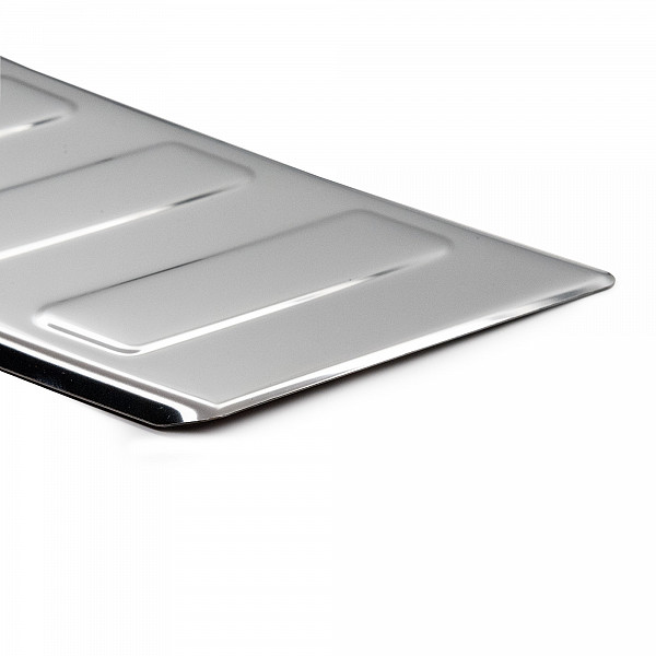 Stainless Steel Rear Bumper Protector Compatible With Opel Mokka II 01.2021-> Rearguard, Tailored Fit Bumper Guard,  Loading Edge Protector- Colour Polished Stainless Steel (Chrome)