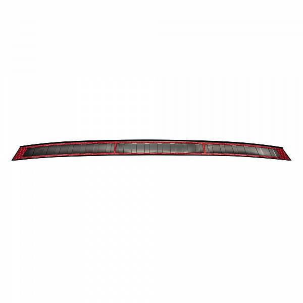 Stainless Steel Rear Bumper Protector Compatible With Volkswagen T6 Multivan, Transporter, California, Caravelle 06.2015-09.2019 Long Version 133,5cm Wide Rearguard, Tailored Fit Bumper Guard,  Loading Edge Protector- Colour Matte Black Pow