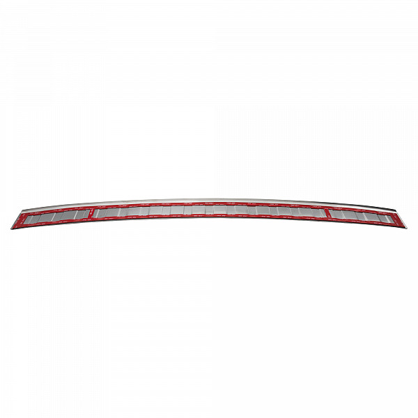 Stainless Steel Rear Bumper Protector Compatible With Skoda Fabia IV Hatchback 5 doors 07.2021-> Rearguard, Tailored Fit Bumper Guard,  Loading Edge Protector- Colour Brushed Stainless Steel