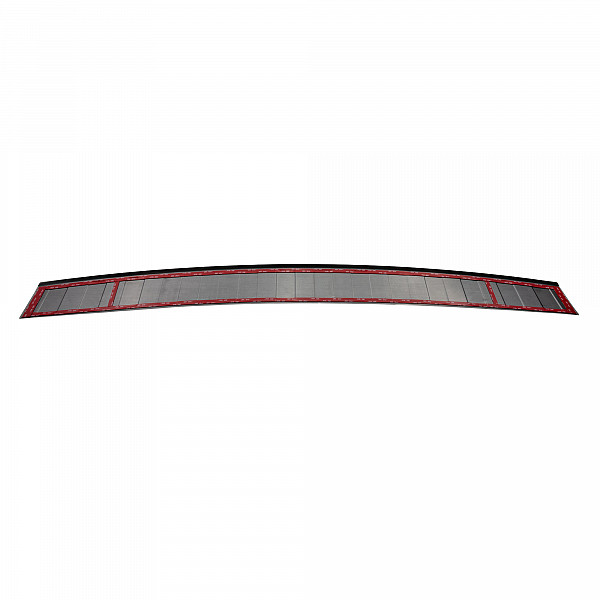 Stainless Steel Rear Bumper Protector Compatible With Volkswagen T6 Multivan, Transporter, California, Caravelle 06.2015-09.2019 Long Version 133,5cm Wide Rearguard, Tailored Fit Bumper Guard,  Loading Edge Protector- Colour Black Mirror St