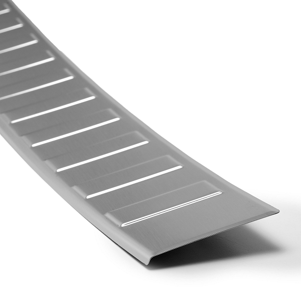 Stainless Steel Rear Bumper Protector Compatible With Volkswagen Touran (2. Generation Typ 5T) 09.2015-> Rearguard, Tailored Fit Bumper Guard,  Loading Edge Protector- Colour Brushed Stainless Steel