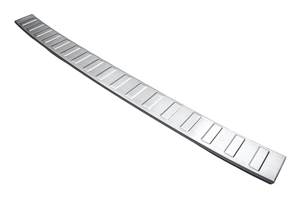 Stainless Steel Rear Bumper Protector Compatible With Volkswagen T6 Multivan, Transporter, California, Caravelle 06.2015-09.2019 Rearguard, Tailored Fit Bumper Guard,  Loading Edge Protector- Colour Brushed Stainless Steel