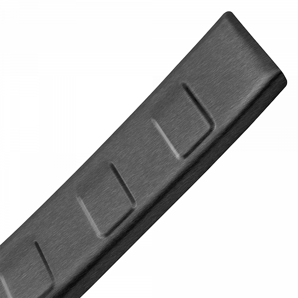 Stainless Steel Rear Bumper Protector Compatible With Volvo XC90 02.2015-> Rearguard, Tailored Fit Bumper Guard,  Loading Edge Protector- Colour Dark Grey Brushed Stainless Steel