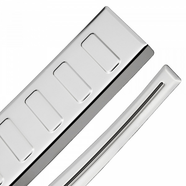 Stainless Steel Rear Bumper Protector Compatible With Kia Stonic 09.2017-> Rearguard, Tailored Fit Bumper Guard,  Loading Edge Protector- Colour Polished Stainless Steel (Chrome)