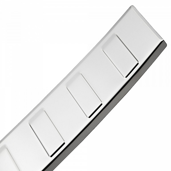 Stainless Steel Rear Bumper Protector Compatible With Volvo XC60 07.2017-> Rearguard, Tailored Fit Bumper Guard,  Loading Edge Protector- Colour Polished Stainless Steel (Chrome)