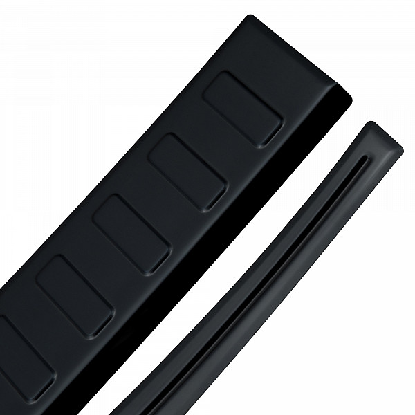 Stainless Steel Rear Bumper Protector Compatible With Kia Stonic 09.2017-> Rearguard, Tailored Fit Bumper Guard,  Loading Edge Protector- Colour Black Mirror Stainless Steel (Black Chrome)