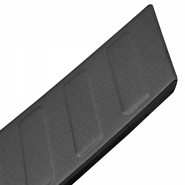 Stainless Steel Rear Bumper Protector Compatible With Opel Mokka II 01.2021-> Rearguard, Tailored Fit Bumper Guard,  Loading Edge Protector- Colour Dark Grey Brushed Stainless Steel
