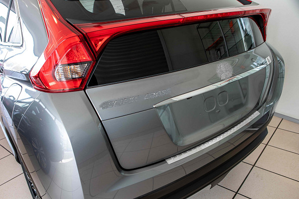 Stainless Steel Rear Bumper Protector Compatible With Mitsubishi Eclipse Cross 12.2017-> Rearguard, Tailored Fit Bumper Guard,  Loading Edge Protector- Colour Brushed Stainless Steel