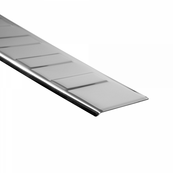 Stainless Steel Rear Bumper Protector Compatible With Volkswagen Touran (2. Generation Typ 5T) 09.2015-> Rearguard, Tailored Fit Bumper Guard,  Loading Edge Protector- Colour Polished Stainless Steel (Chrome)