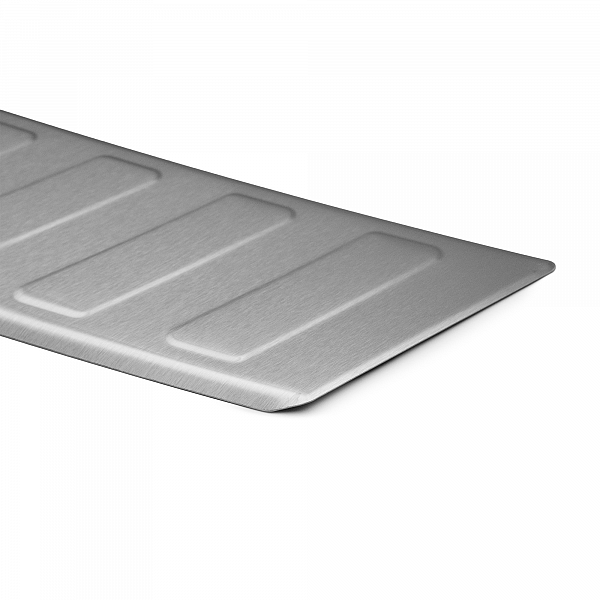 Stainless Steel Rear Bumper Protector Compatible With Opel Mokka II 01.2021-> Rearguard, Tailored Fit Bumper Guard,  Loading Edge Protector- Colour Brushed Stainless Steel